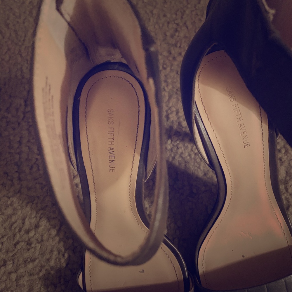 Saks Fifth Avenue open toe shoe Smokey Grey